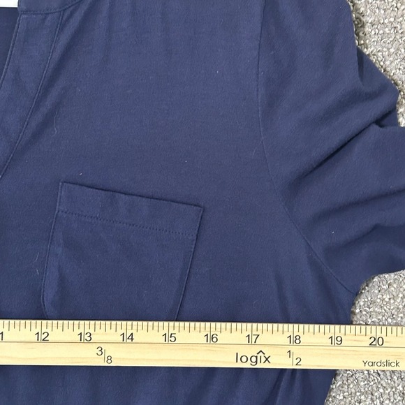 Lilly Pulitzer Women's Beckett Shirt Dress V-Neck Long Sleeve Navy - Size MEDIUM - Picture 7 of 11